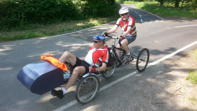 John and Margaret on the 'pentacycle'